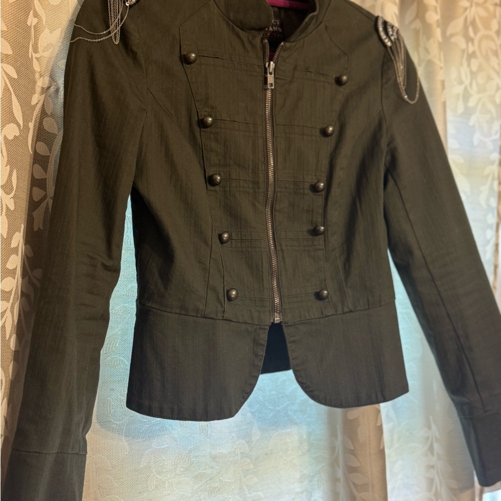 Women's Military Style Jacket - Olive Green